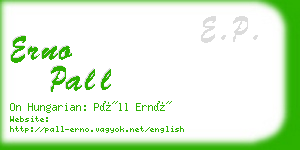 erno pall business card